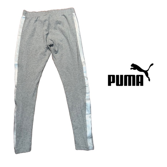 ๐ | Puma | Girls Gray and Silver Metallic Leggings | Size XL - Picture 3 of 4